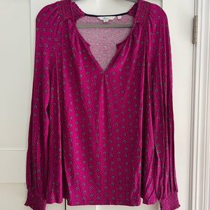 Boden blouse in a gorgeous bright pattern